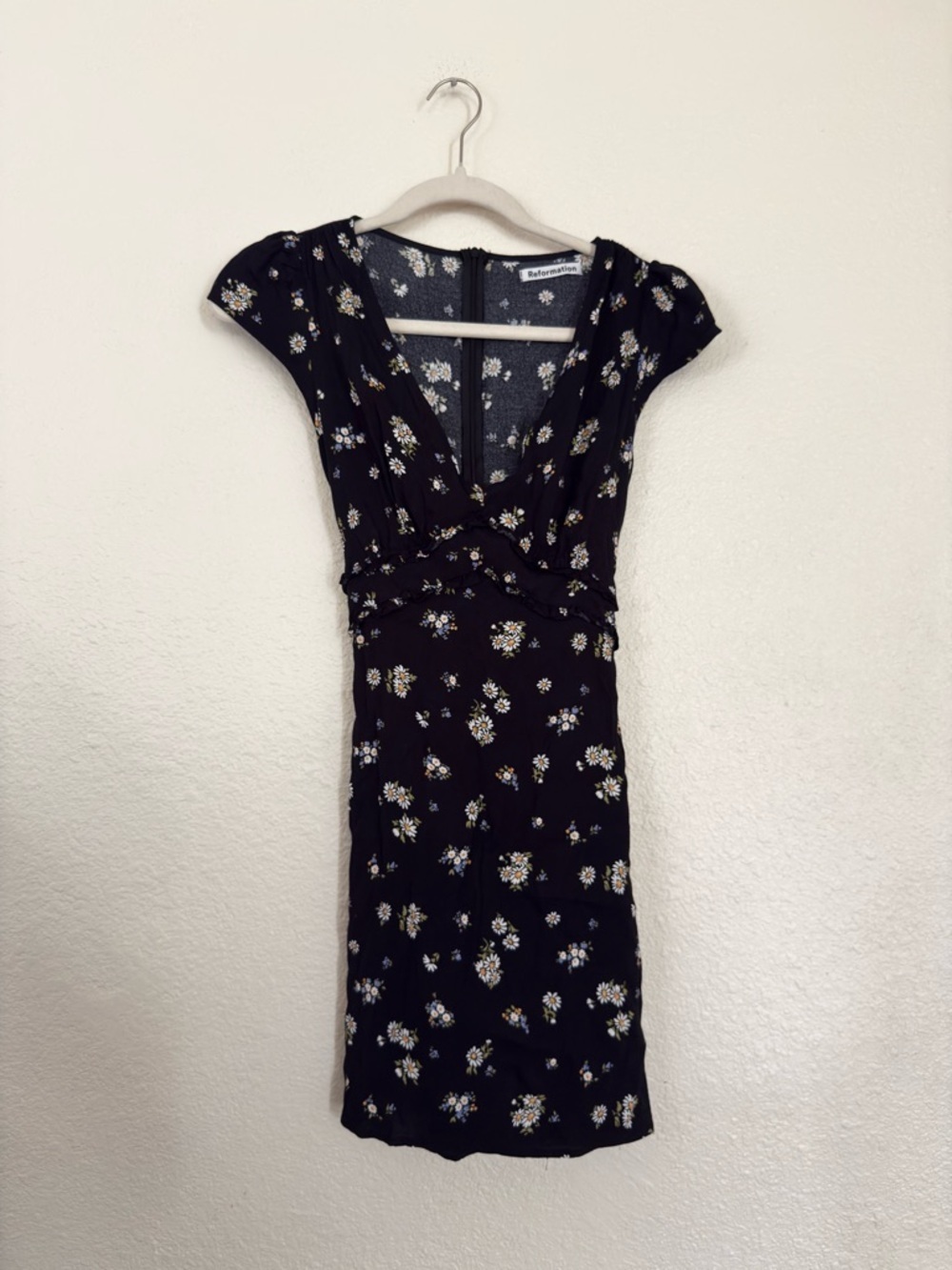 Reformation Janine mini dress daisy print black - Picture 9 of 16